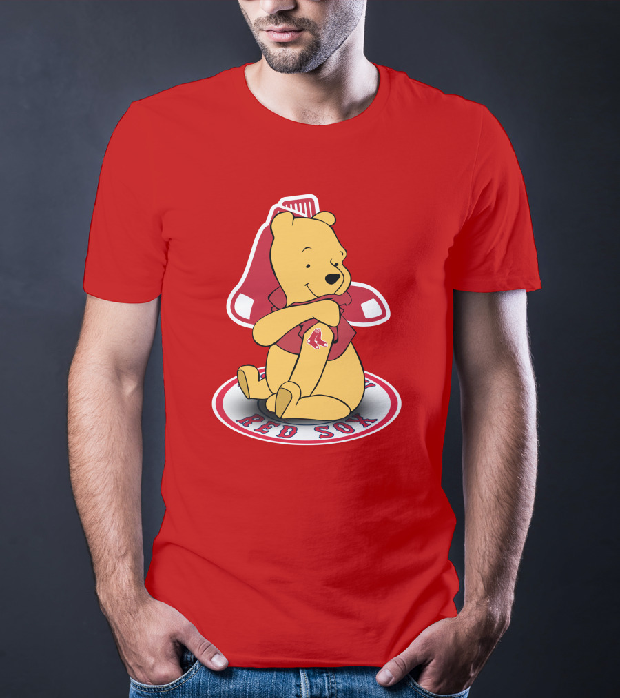 Boston Red Sox Winnie The Pooh Hugging Baseball T-Shirt
