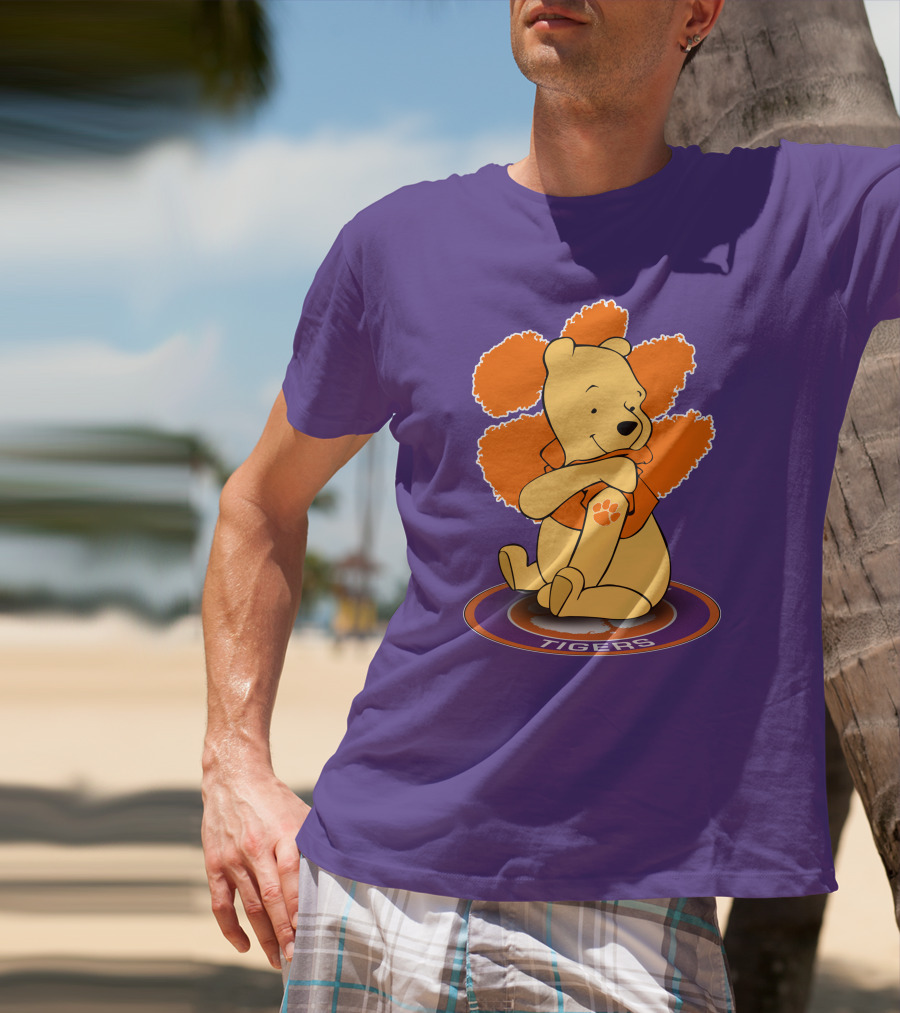 Clemson Tigers Winnie The Pooh Paw Prints T-Shirt