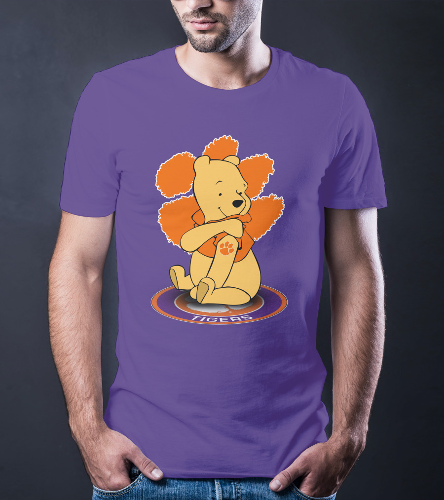 Clemson Tigers Winnie The Pooh Paw Prints T-Shirt
