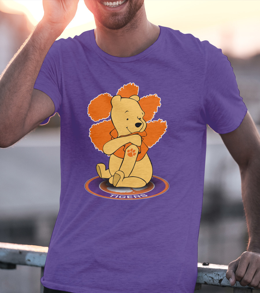 Clemson Tigers Winnie The Pooh Paw Prints T-Shirt