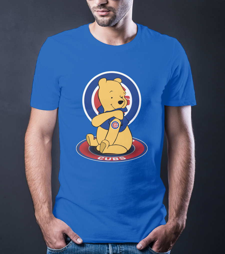 Chicago Cubs Pooh Bear Crossover Logo T-Shirt