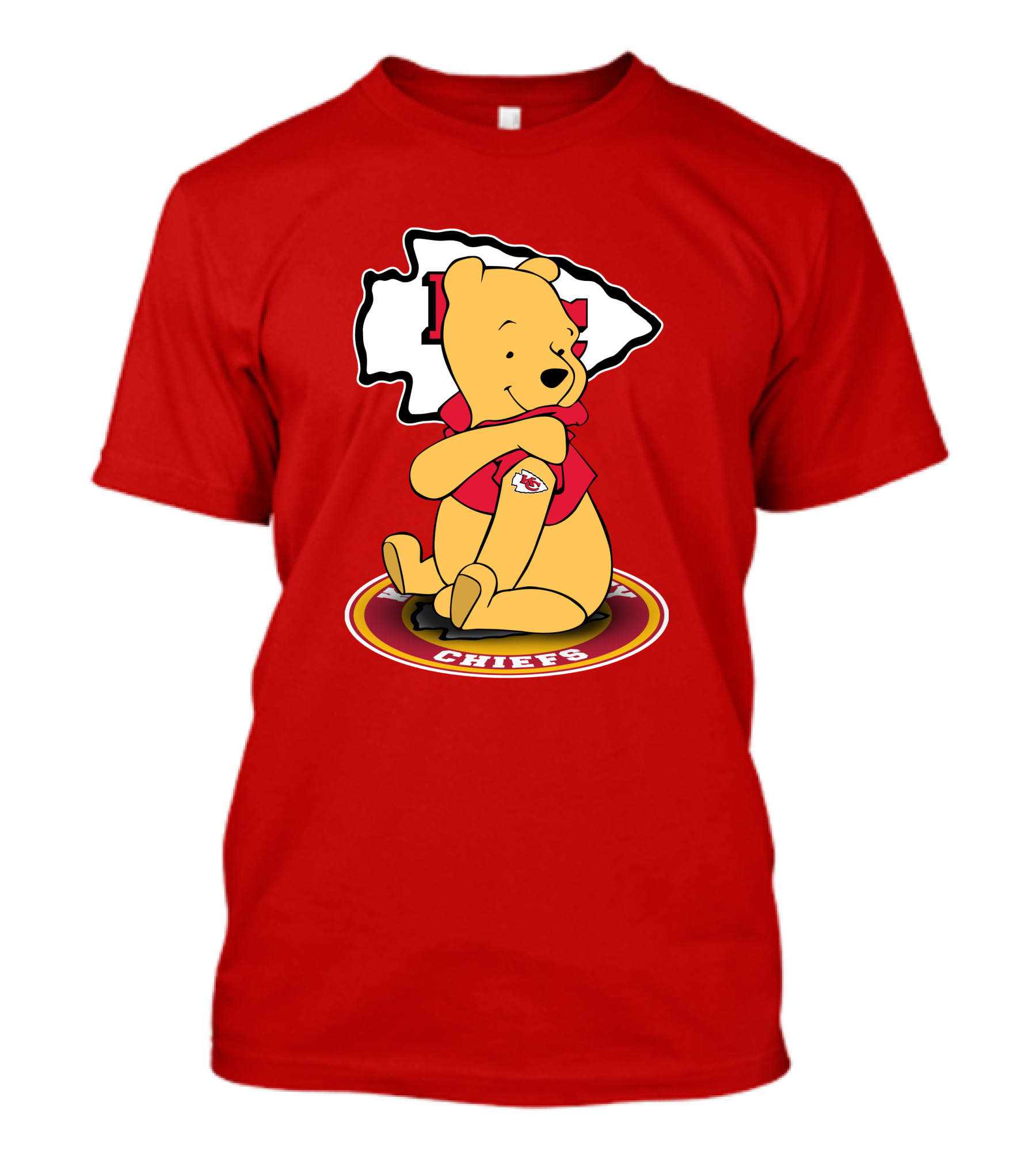 Kansas City Chiefs Winnie The Pooh Sitting On T-Shirt