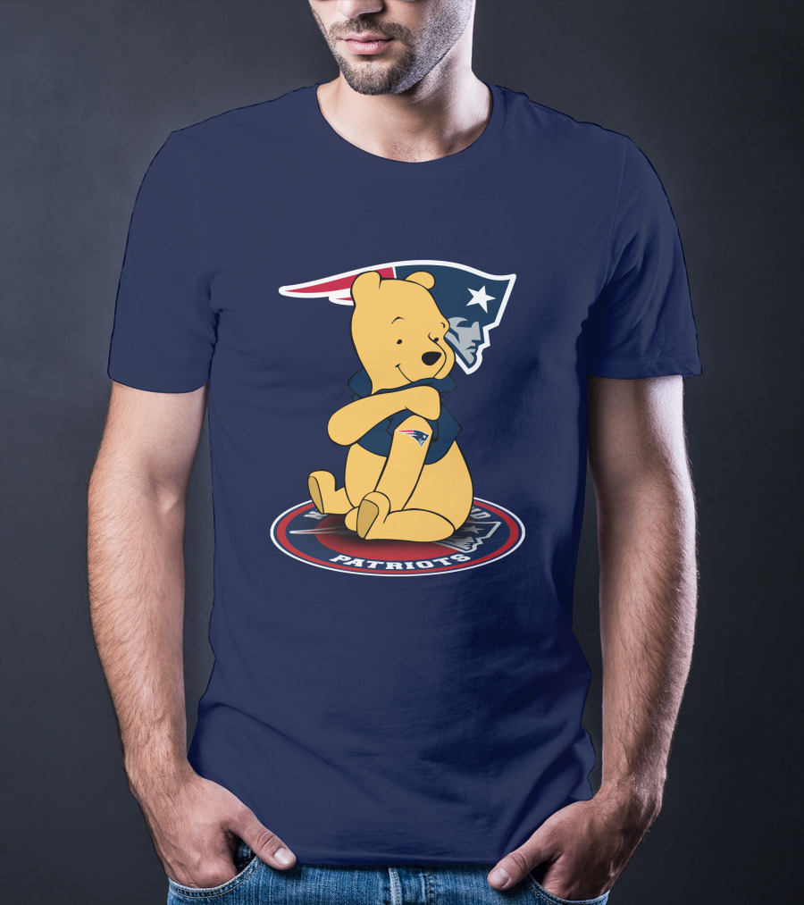 New England Patriots Winnie The Pooh Logo With Patriots Emblem T-Shirt