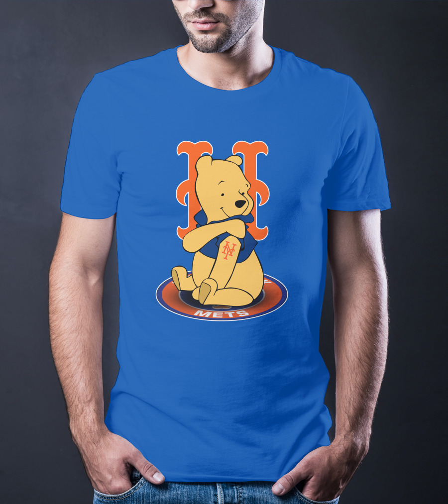 New York Mets Winnie The Pooh MLB Character Crossover T-Shirt