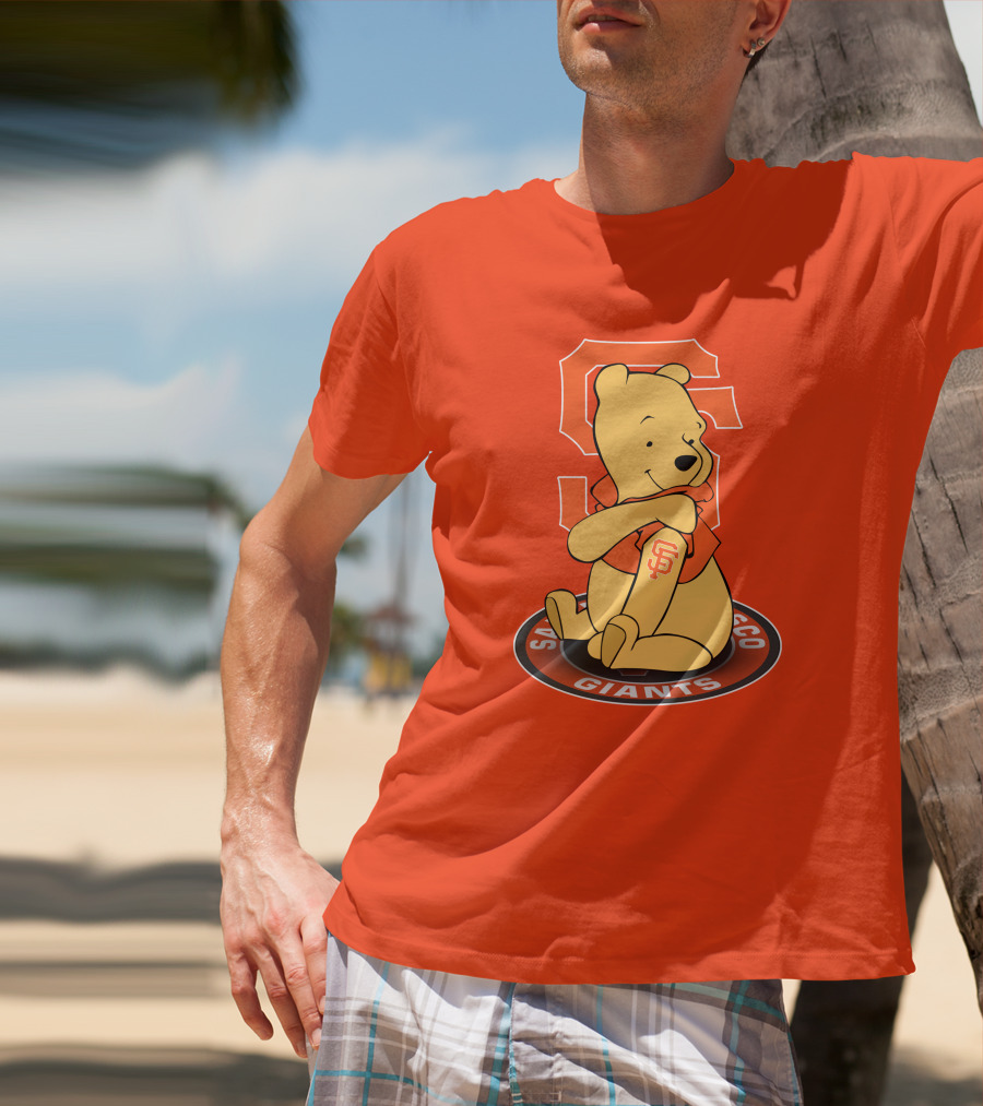 San Francisco Giants Winnie The Pooh Sitting With SF T-Shirt