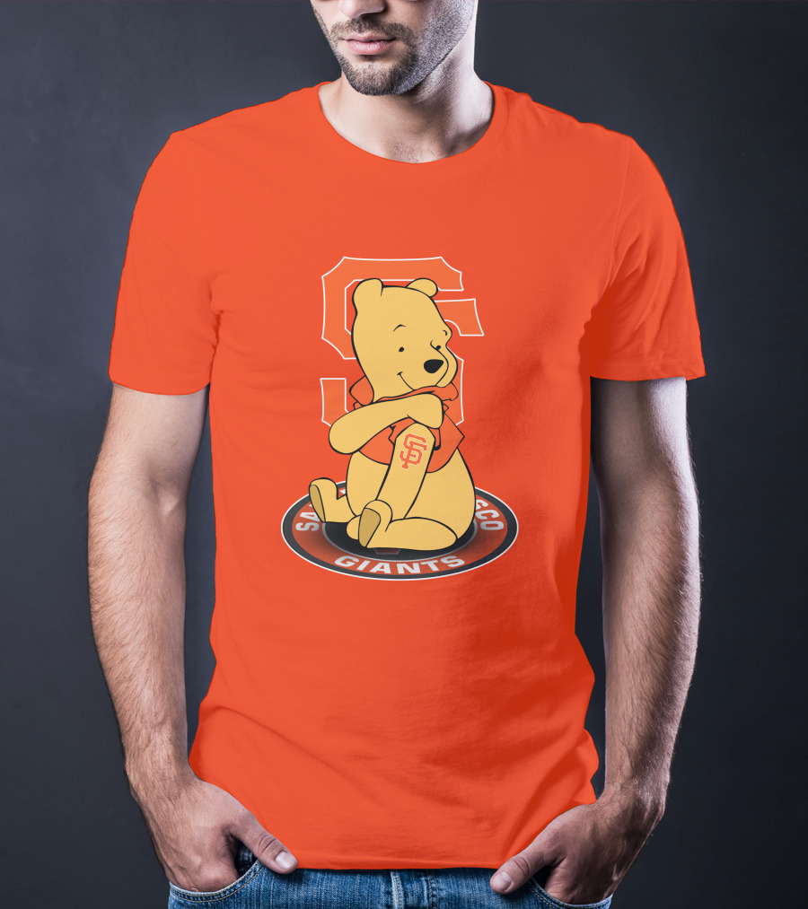 San Francisco Giants Winnie The Pooh Sitting With SF T-Shirt