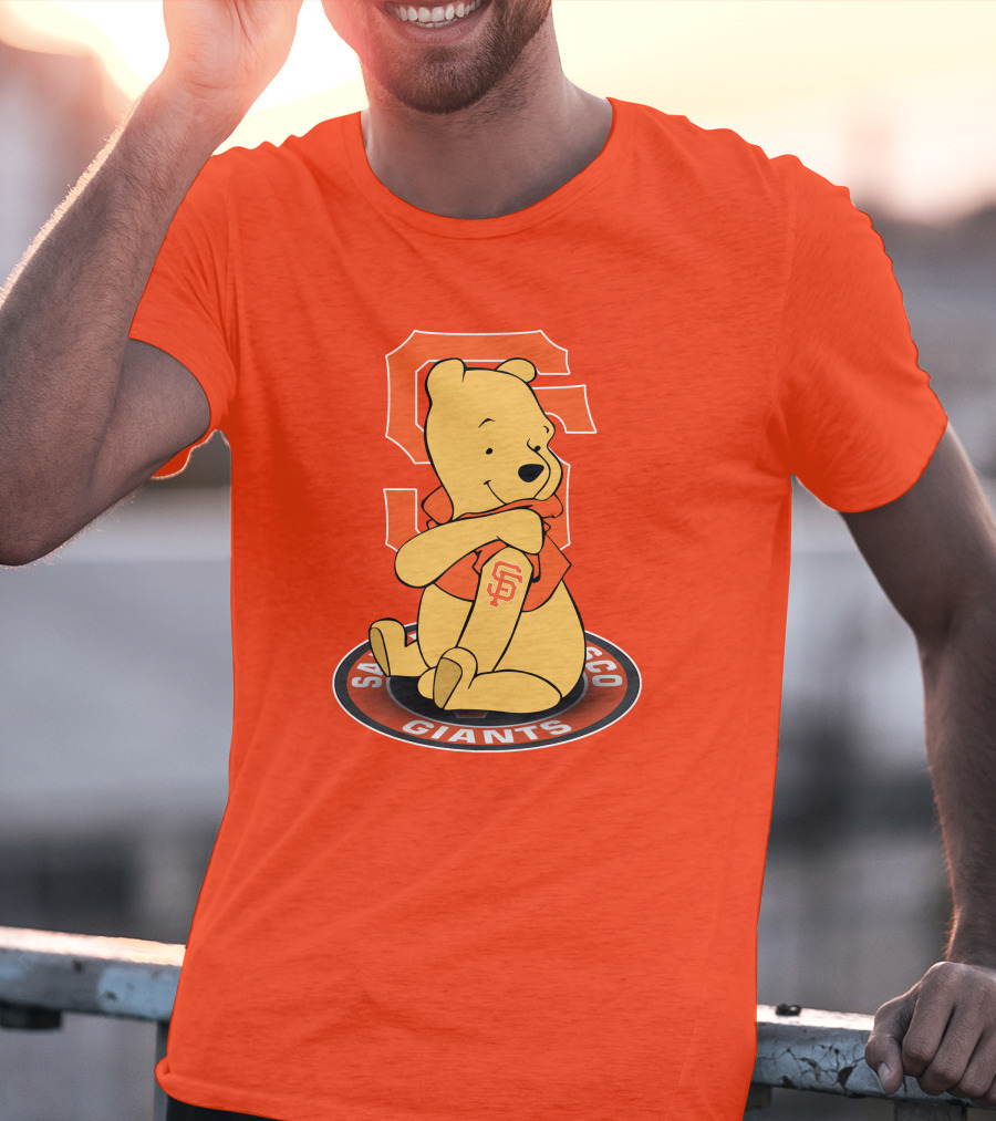 San Francisco Giants Winnie The Pooh Sitting With SF T-Shirt