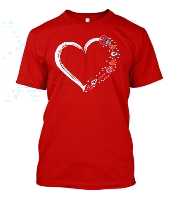 Kansas City Chiefs Fan Heart Helmet Football Stars Chiefs T-Shirt