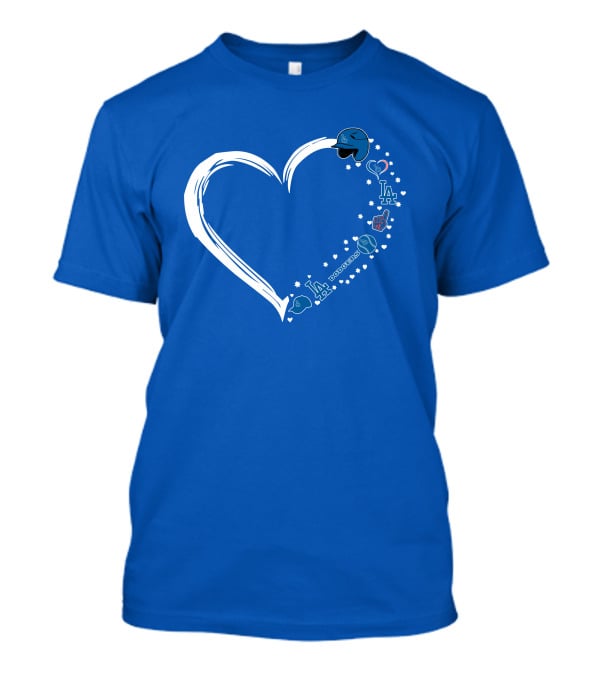 Los Angeles Dodgers Heart LA Dodgers Fan Baseball Symbols T-Shirt