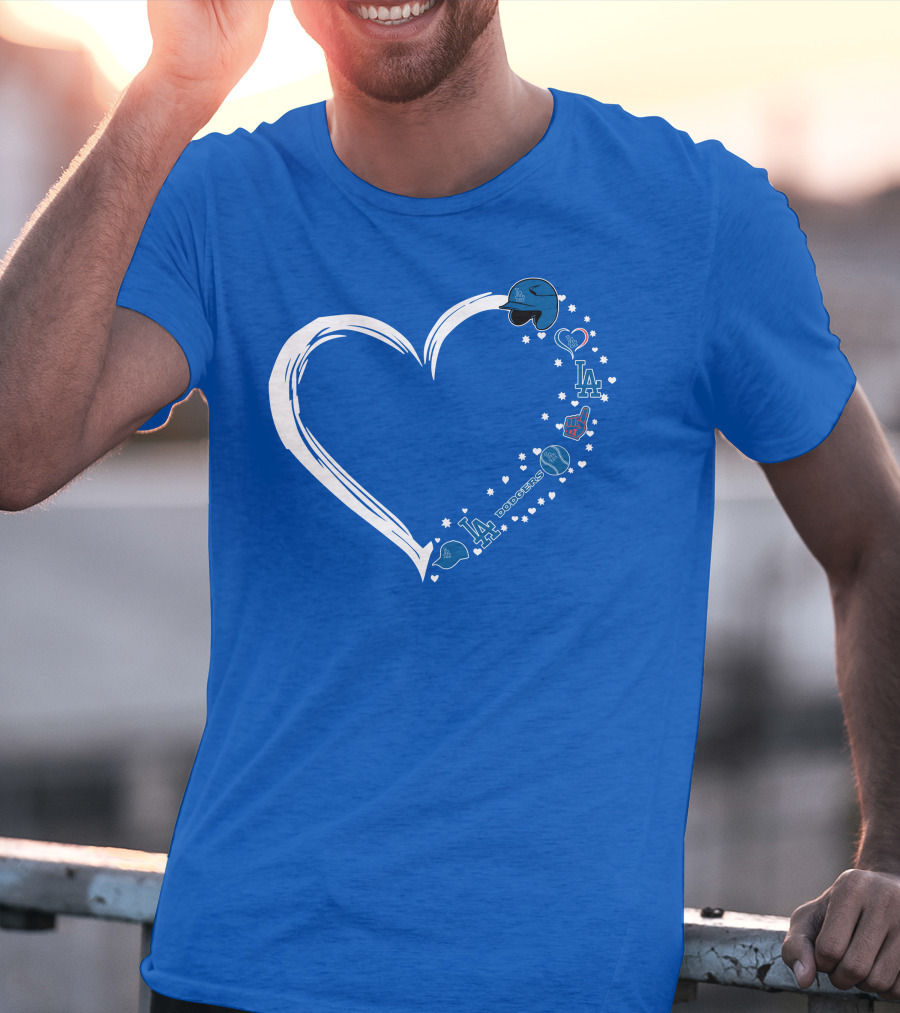 Los Angeles Dodgers Heart LA Dodgers Fan Baseball Symbols T-Shirt
