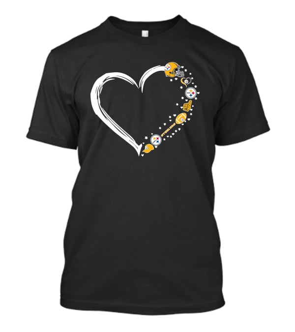 Pittsburgh Steelers Heart Helmet Foam Finger Stars Fan Art #1 Fan T-Shirt