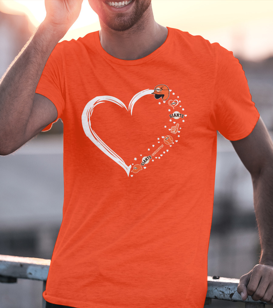 San Francisco Giants Heart Love Stars Giants Baseball Fan Giants Hat T-Shirt
