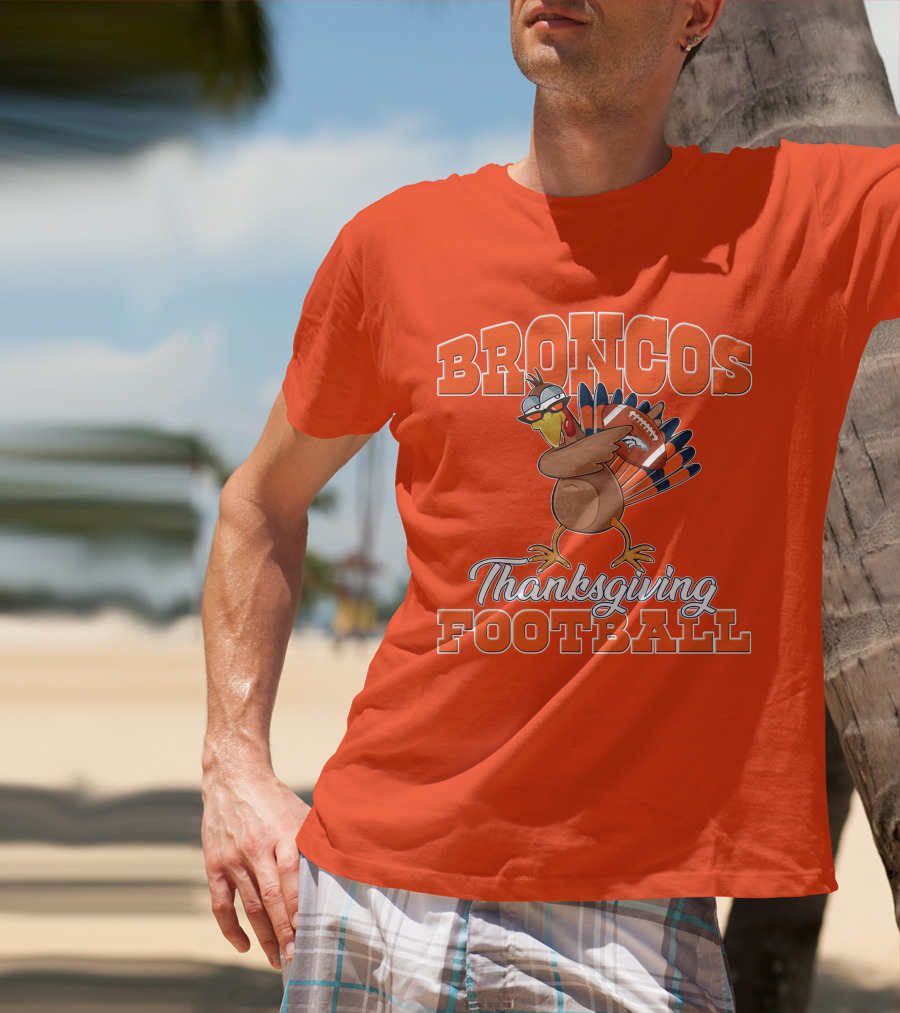 Broncos Thanksgiving Football Turkey T-Shirt