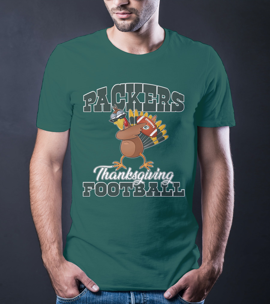 Packers Thanksgiving Football Turkey With Sunglasses T-Shirt