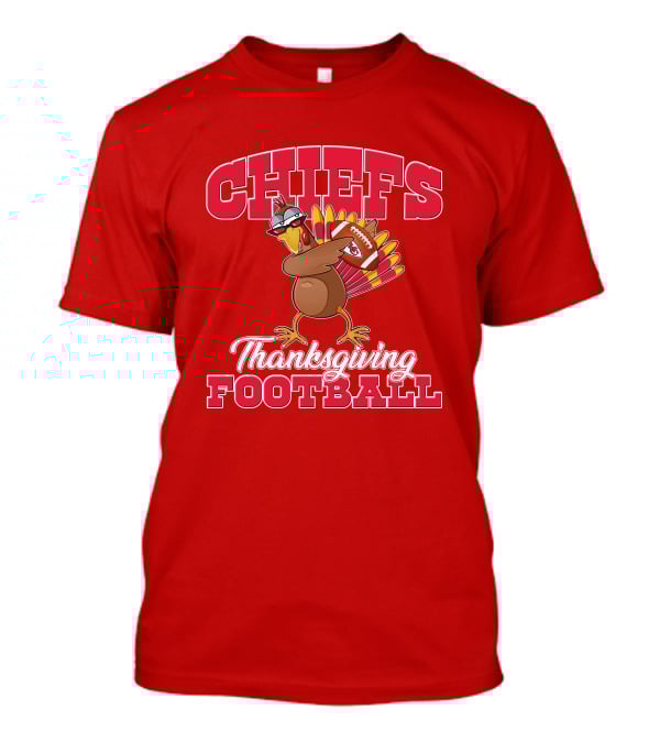Chiefs Thanksgiving Football Turkey Holding Football T-Shirt