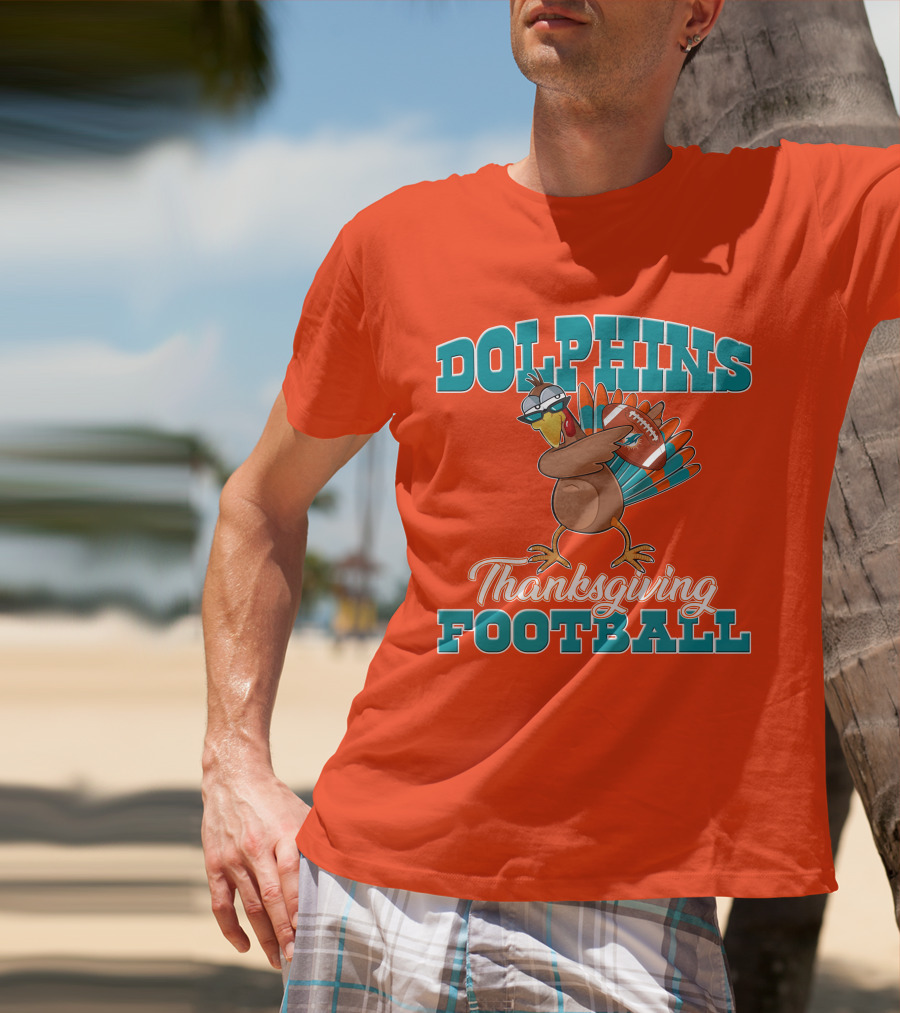 Dolphins Thanksgiving Football Turkey T-Shirt