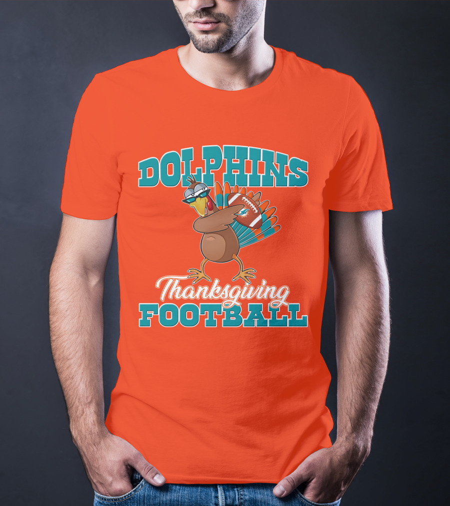 Dolphins Thanksgiving Football Turkey T-Shirt