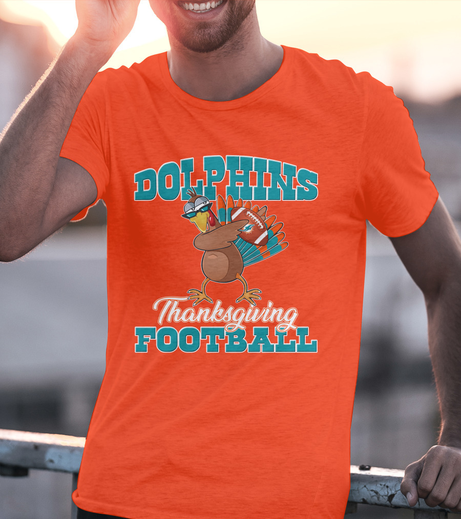 Dolphins Thanksgiving Football Turkey T-Shirt