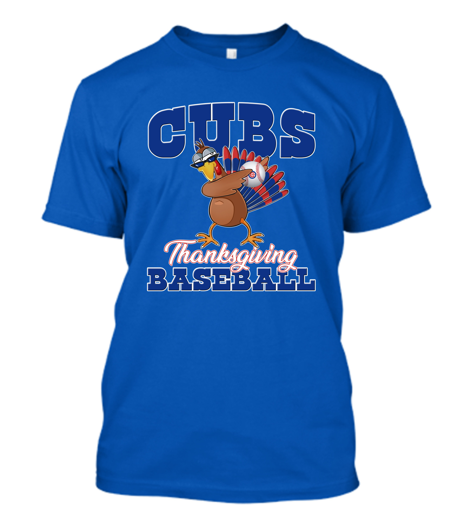Cubs Thanksgiving Baseball Turkey T-Shirt