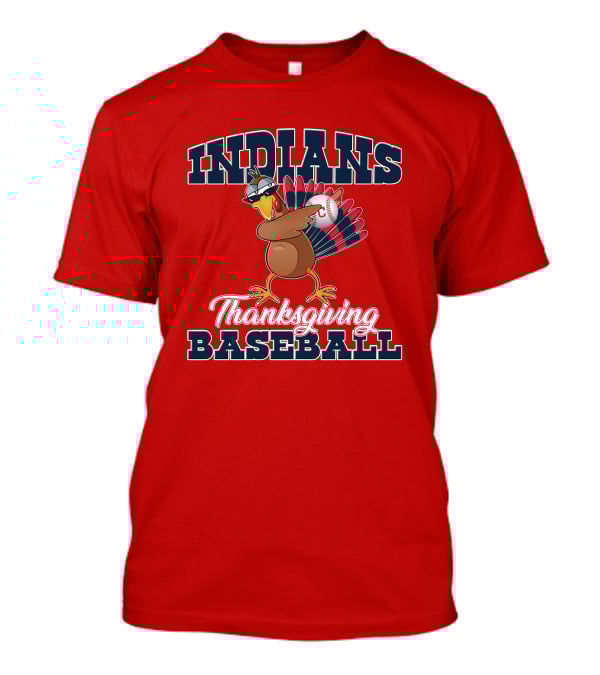 Indians Thanksgiving Baseball Turkey T-Shirt