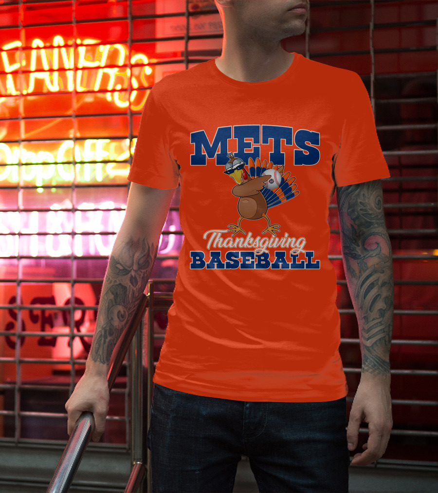 Mets Thanksgiving Baseball Turkey T-Shirt