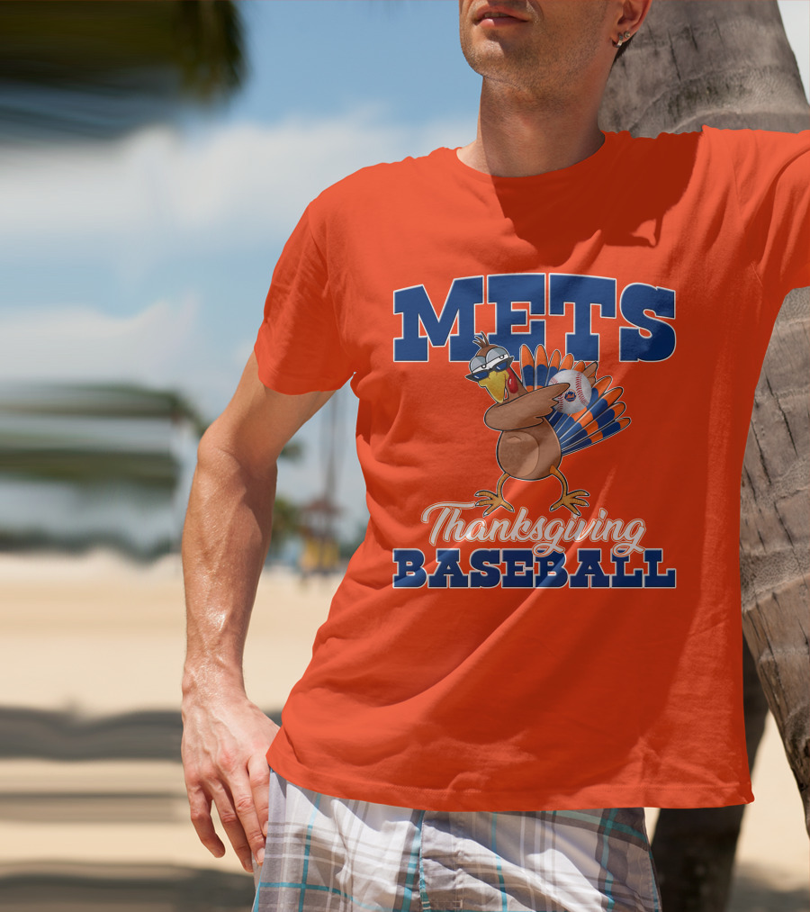 Mets Thanksgiving Baseball Turkey T-Shirt