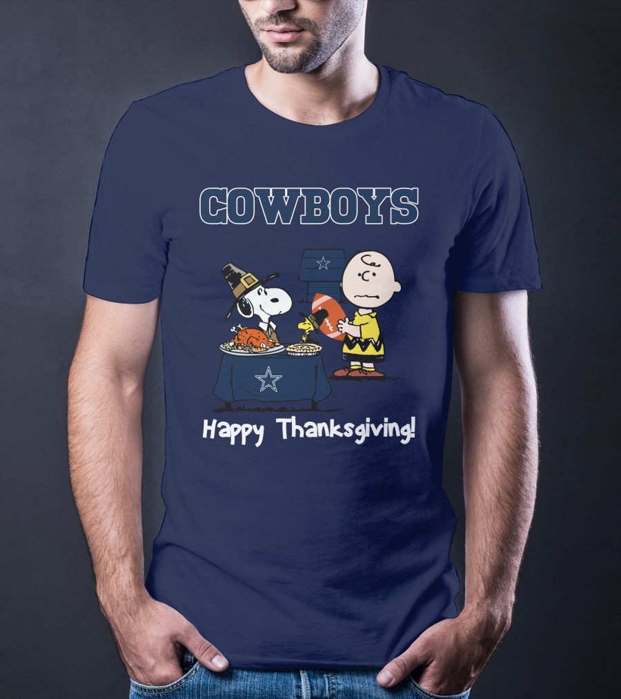 Dallas Cowboys Snoopy Charlie Brown Happy Thanksgiving T-Shirt