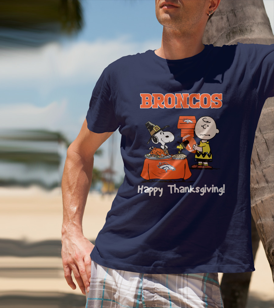 Broncos Snoopy Charlie Brown Thanksgiving T-Shirt
