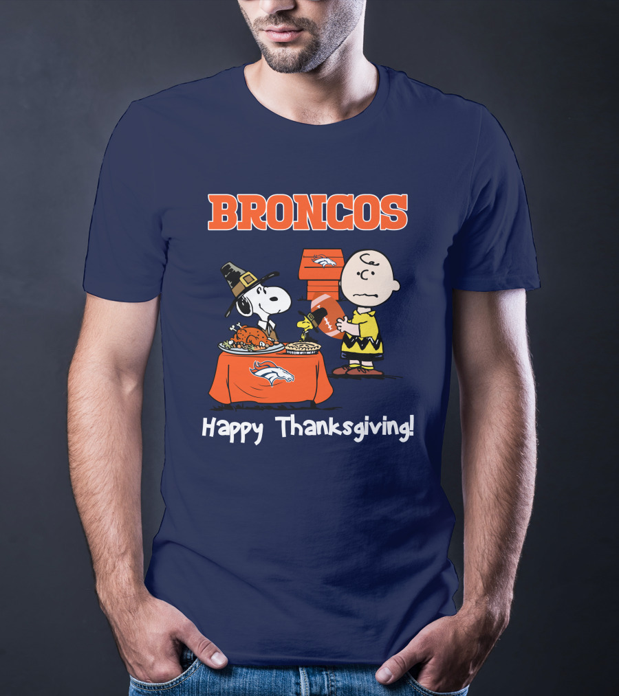 Broncos Snoopy Charlie Brown Thanksgiving T-Shirt