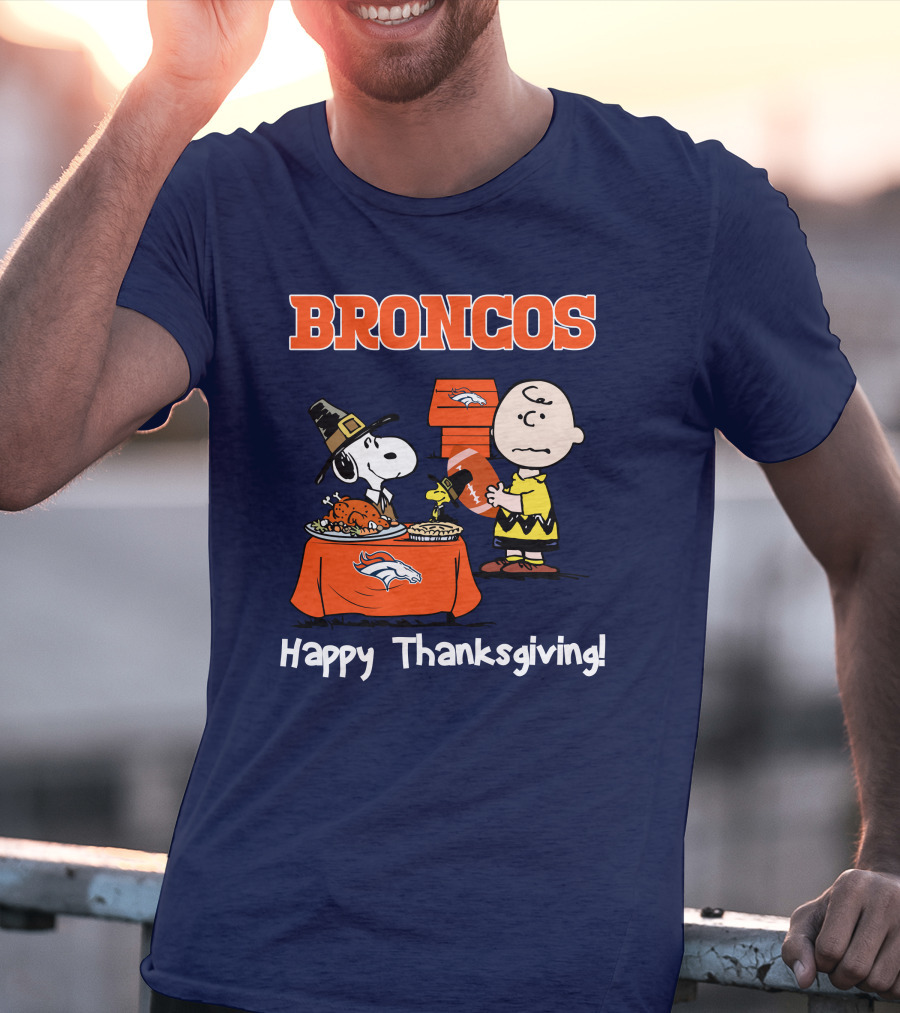 Broncos Snoopy Charlie Brown Thanksgiving T-Shirt