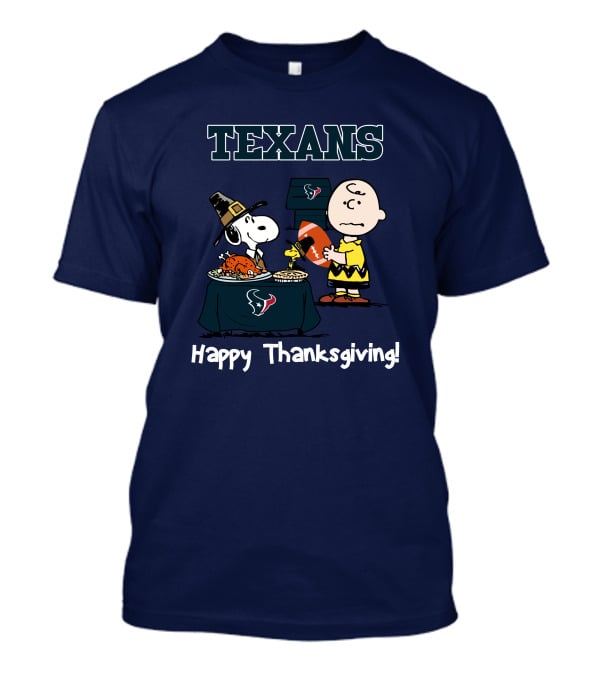 Texans Snoopy Charlie Brown Thanksgiving Football T-Shirt