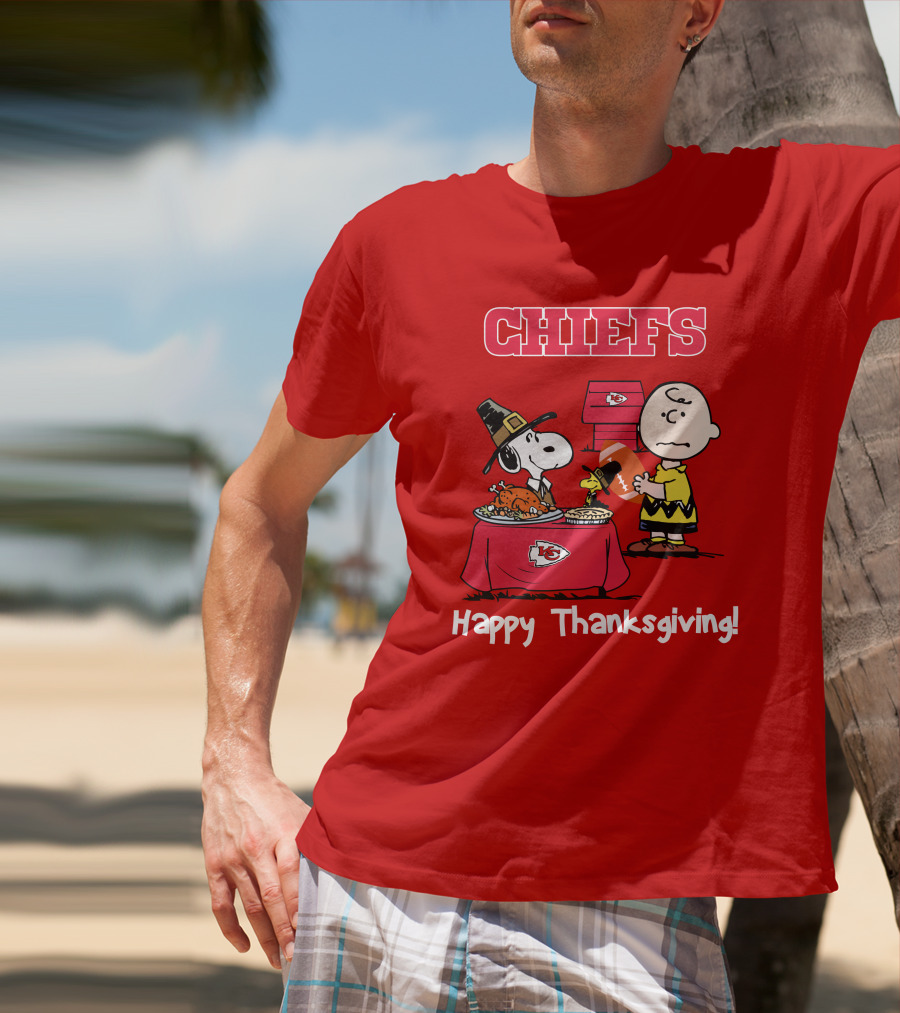 Chiefs Snoopy Charlie Brown Thanksgiving Kansas City Football T-Shirt