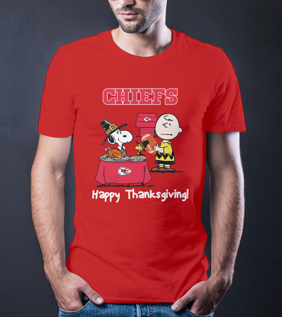 Chiefs Snoopy Charlie Brown Thanksgiving Kansas City Football T-Shirt