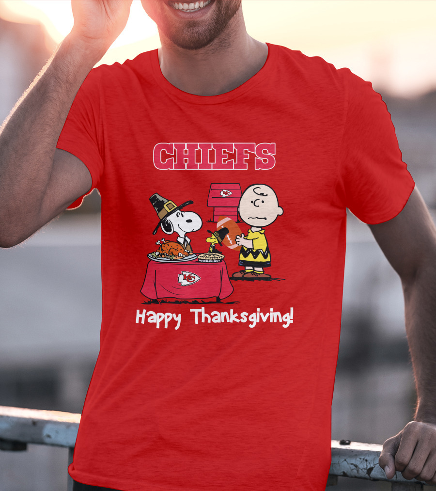 Chiefs Snoopy Charlie Brown Thanksgiving Kansas City Football T-Shirt