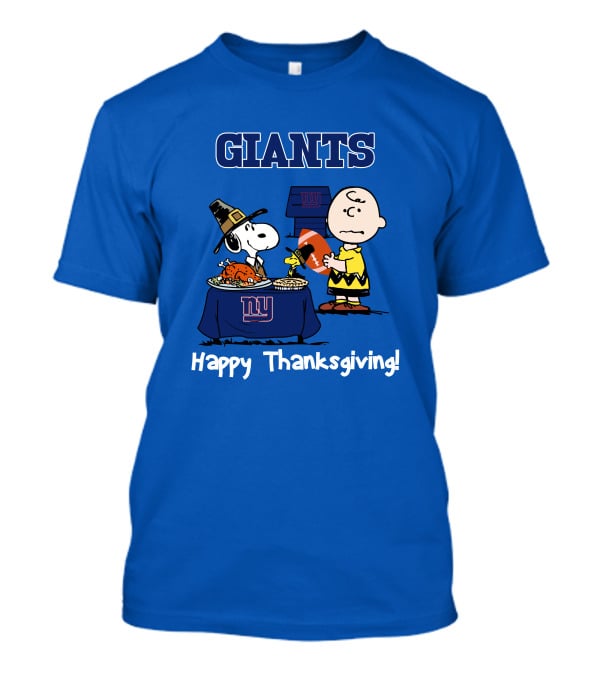 GIANTS Snoopy Happy Thanksgiving Football Charlie Brown T-Shirt