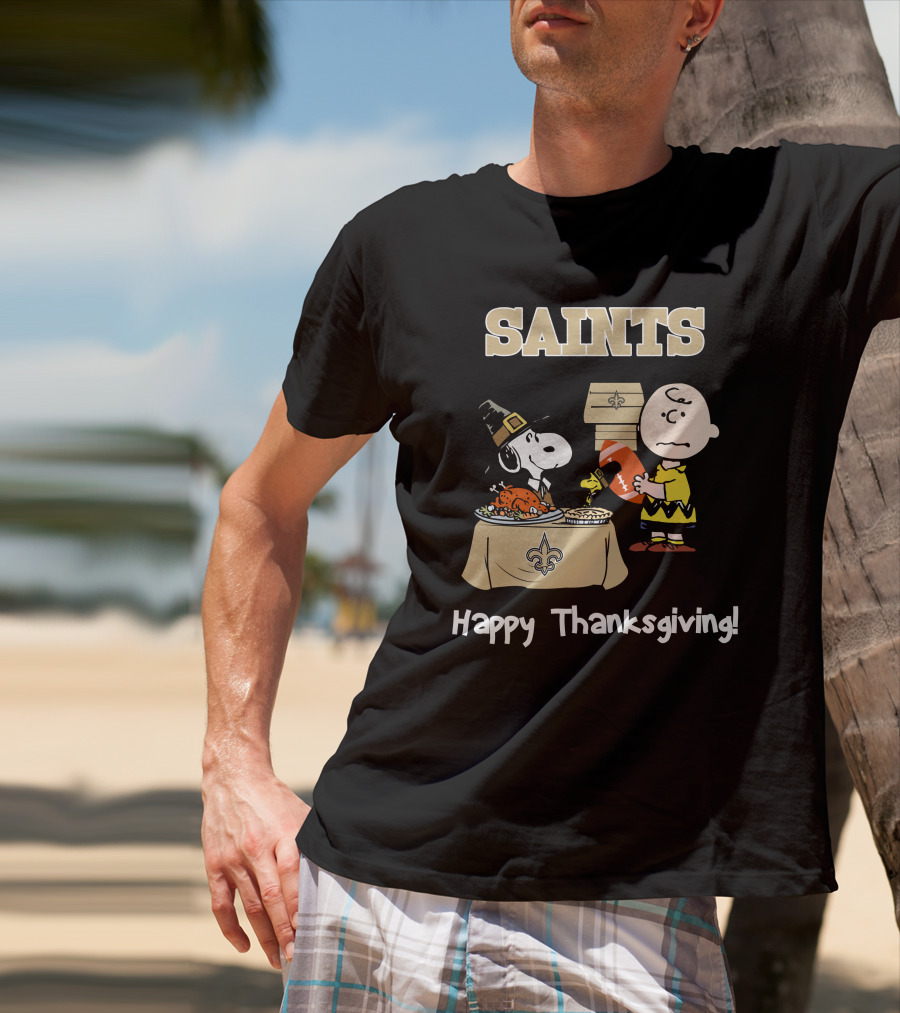 SAINTS New Orleans Happy Thanksgiving Snoopy T-Shirt