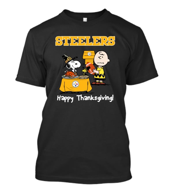 Steelers Snoopy Charlie Brown Happy Thanksgiving T-Shirt