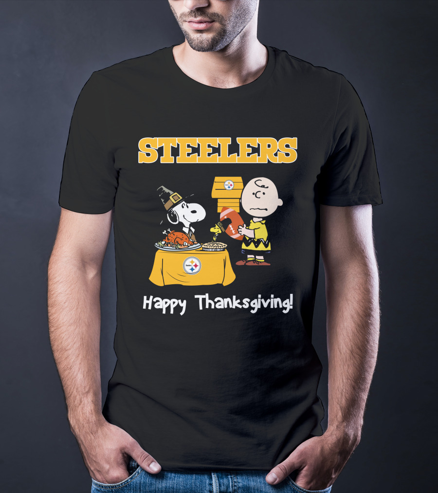 Steelers Snoopy Charlie Brown Happy Thanksgiving T-Shirt