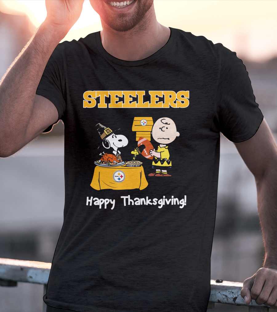 Steelers Snoopy Charlie Brown Happy Thanksgiving T-Shirt