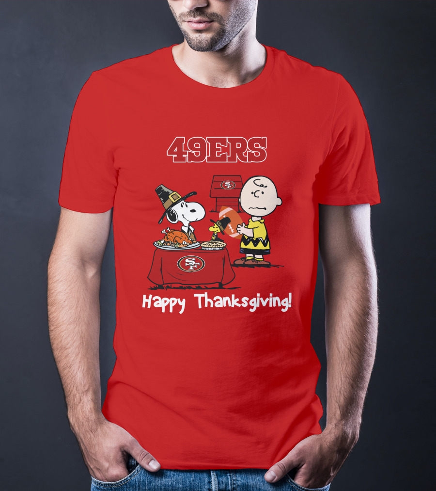 49ers Snoopy And Charlie Brown Thanksgiving T-Shirt