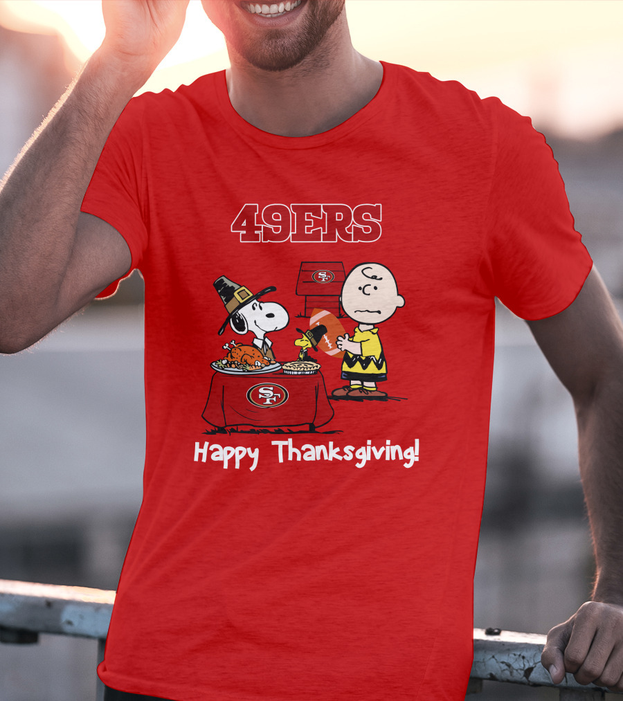 49ers Snoopy And Charlie Brown Thanksgiving T-Shirt