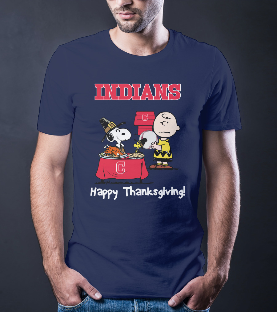 Indians Snoopy Happy Thanksgiving Charlie Brown Peanuts T-Shirt