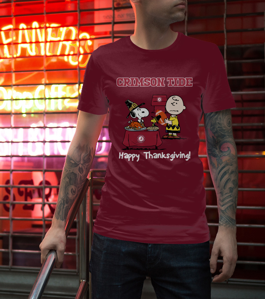 Crimson Tide Snoopy And Charlie Brown Thanksgiving T-Shirt