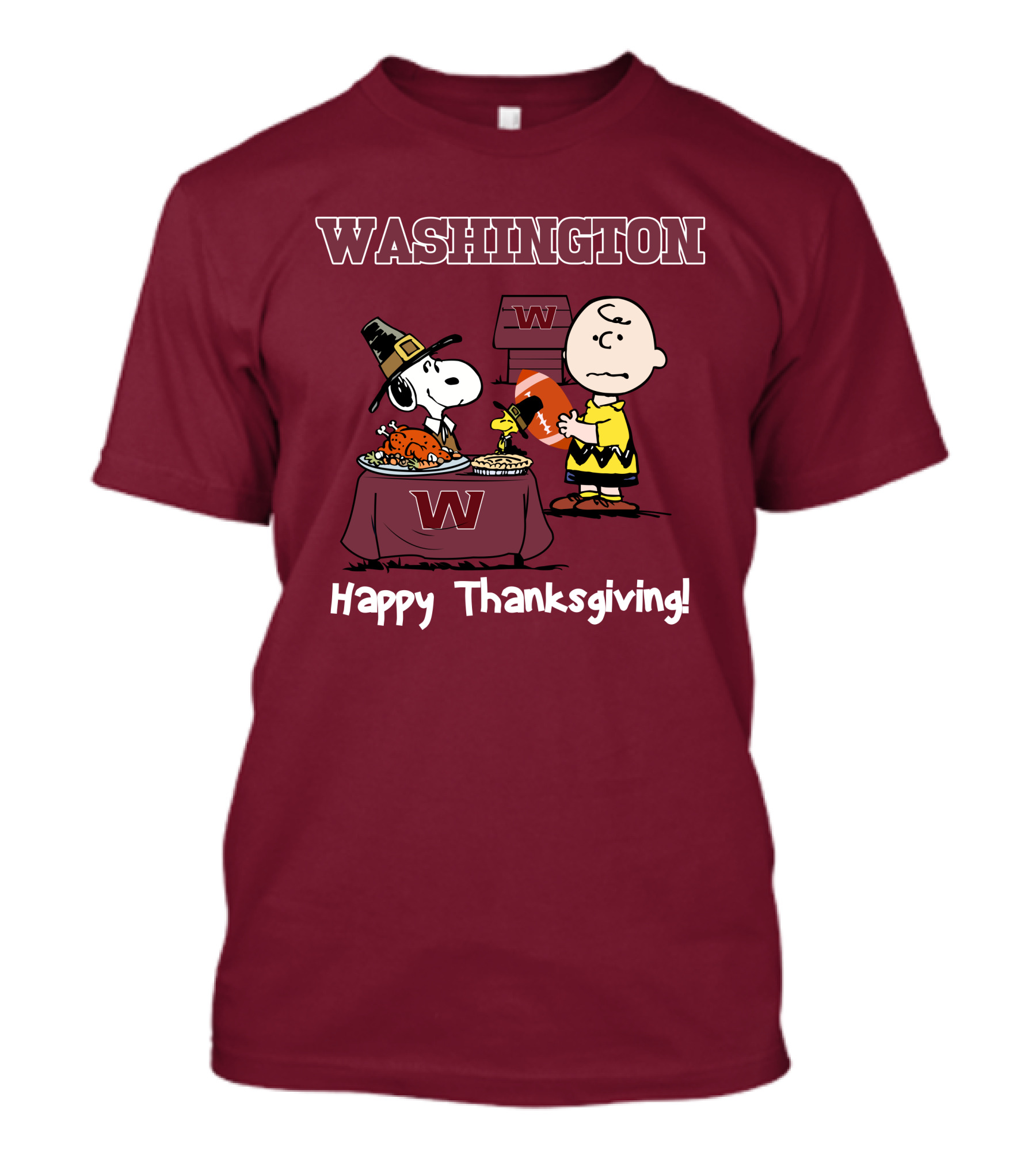 Washington Snoopy Thanksgiving Football Charlie Brown T-Shirt