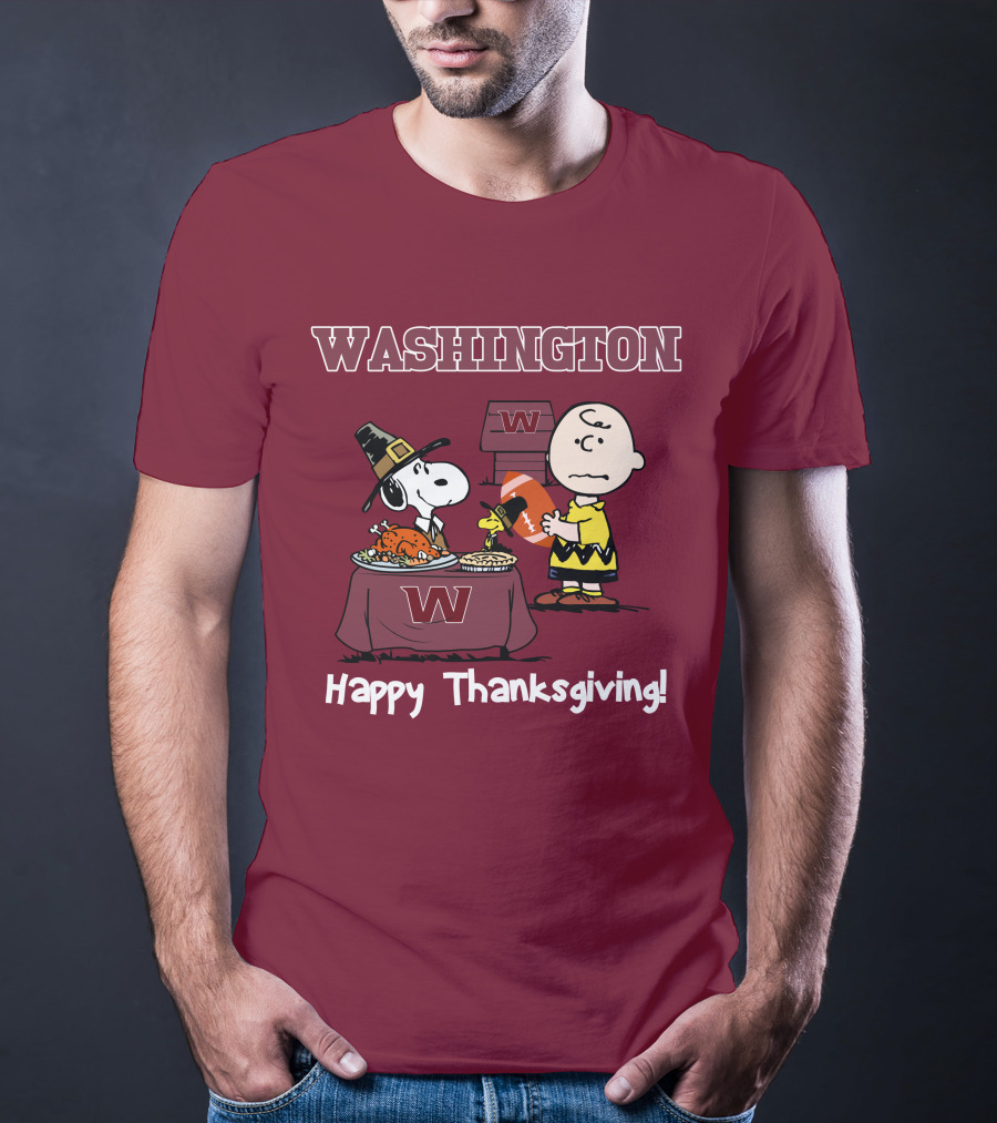 Washington Snoopy Thanksgiving Football Charlie Brown T-Shirt