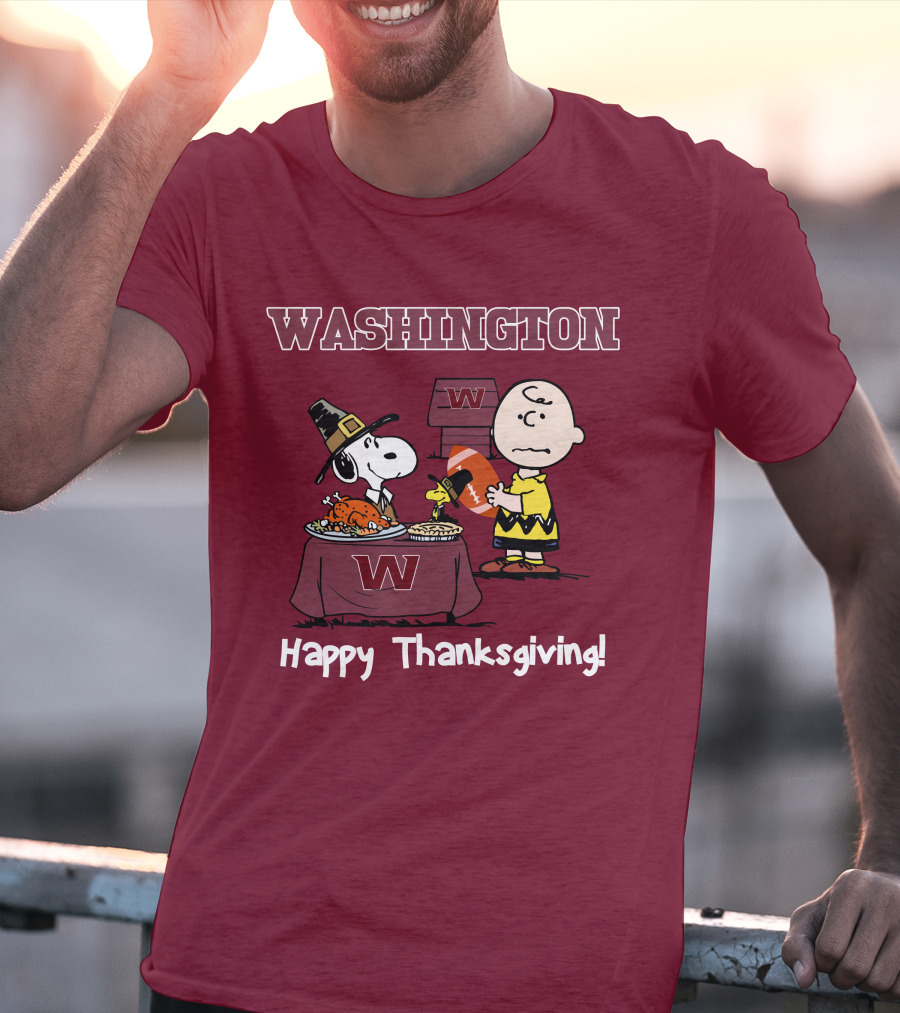 Washington Snoopy Thanksgiving Football Charlie Brown T-Shirt