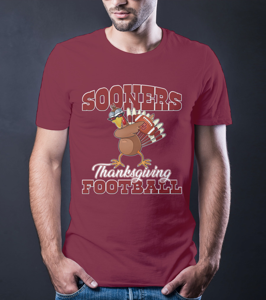 Sooners Thanksgiving Football Turkey In Sunglasses T-Shirt