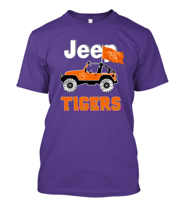 Jeep Clemson Tigers Paw Print Off-Road Enthusiast Flag T-Shirt