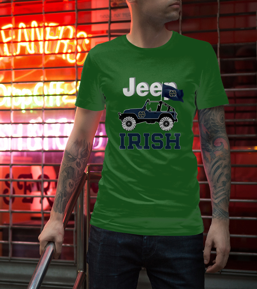 Jeep Notre Dame Fighting Irish Flag T-Shirt