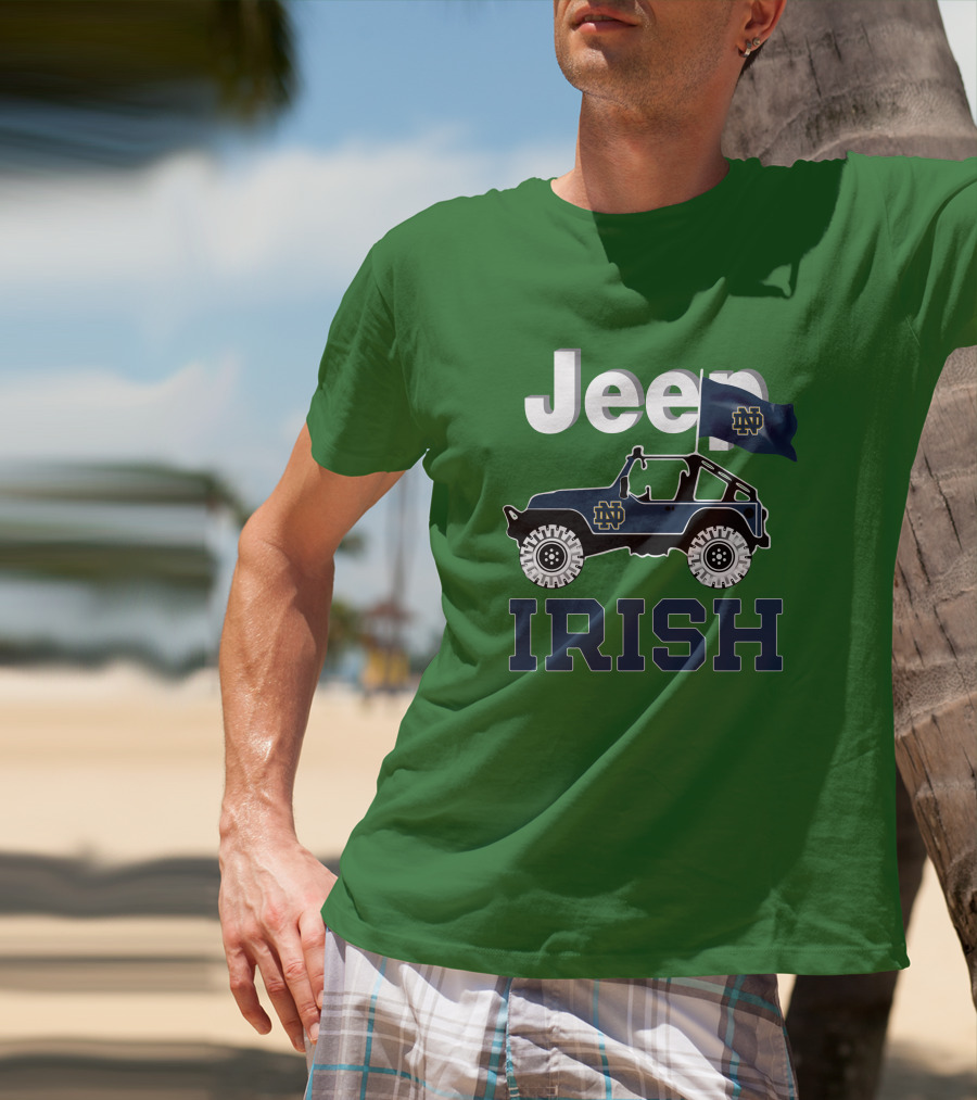 Jeep Notre Dame Fighting Irish Flag T-Shirt